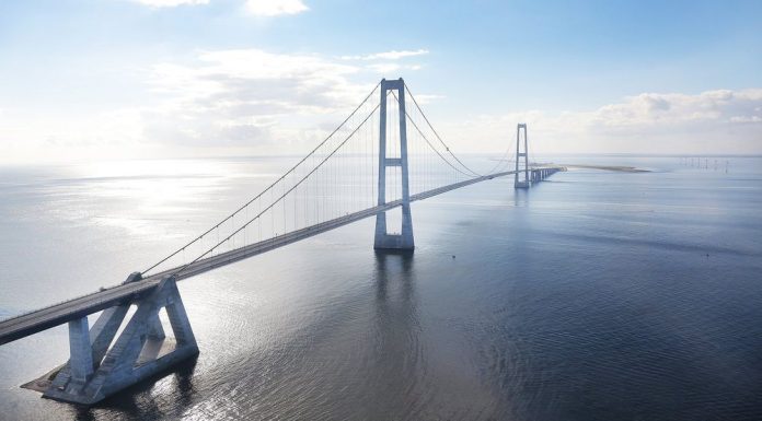 Big Belt – suspension Danish bridge Storebæltsforbindelsen